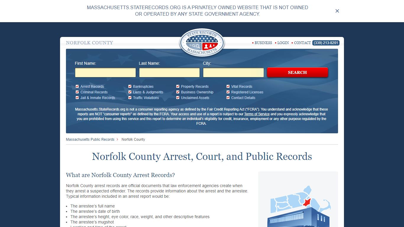 Norfolk County Arrest, Court, and Public Records